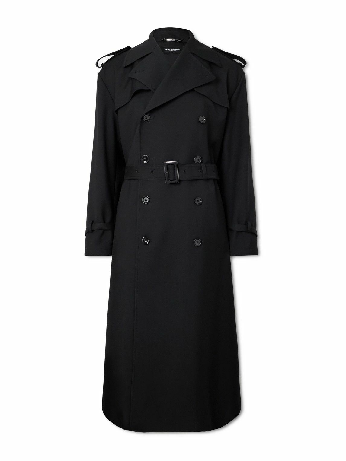 Dolce & Gabbana Black Polyester Fur Trench Coat Jacket main image 0