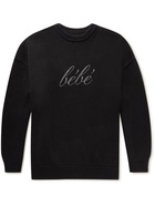 Balenciaga - Crystal-Embellished Cotton Sweater - Black