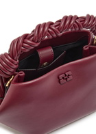 Ganni Bou Mini Leather top Handle bag - Burgundy - One Size