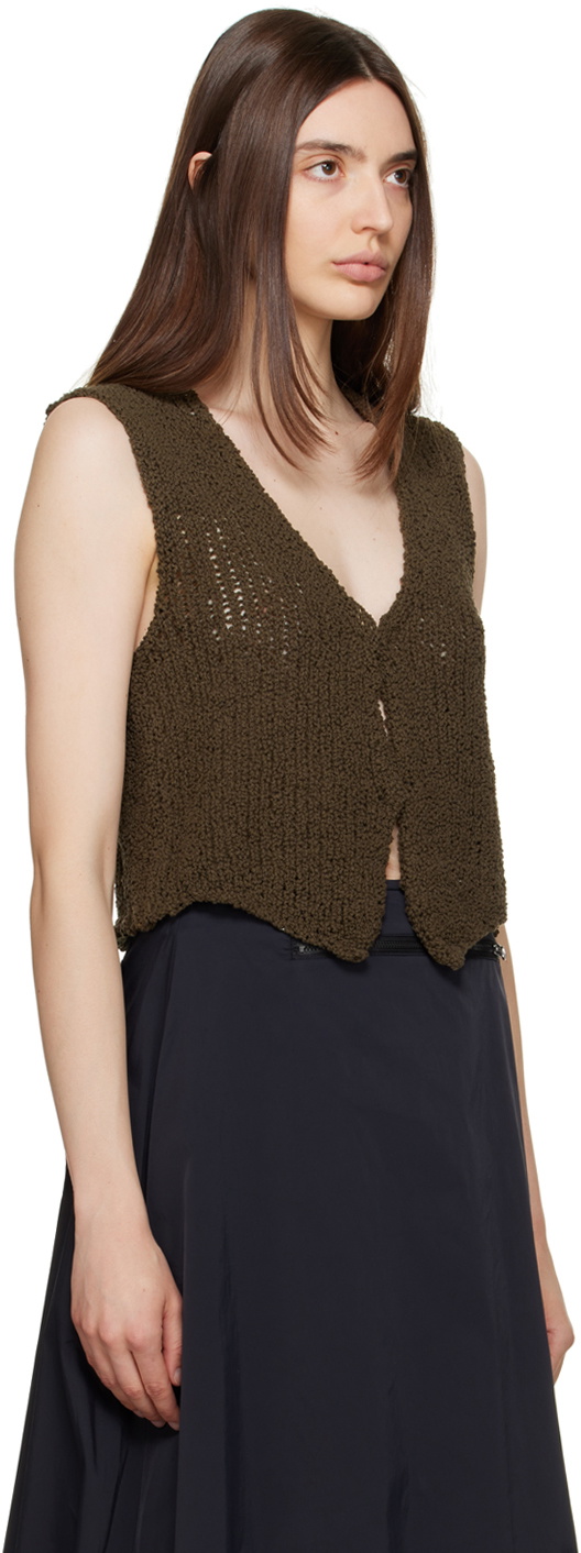OPEN YY Khaki Asymmetric Vest