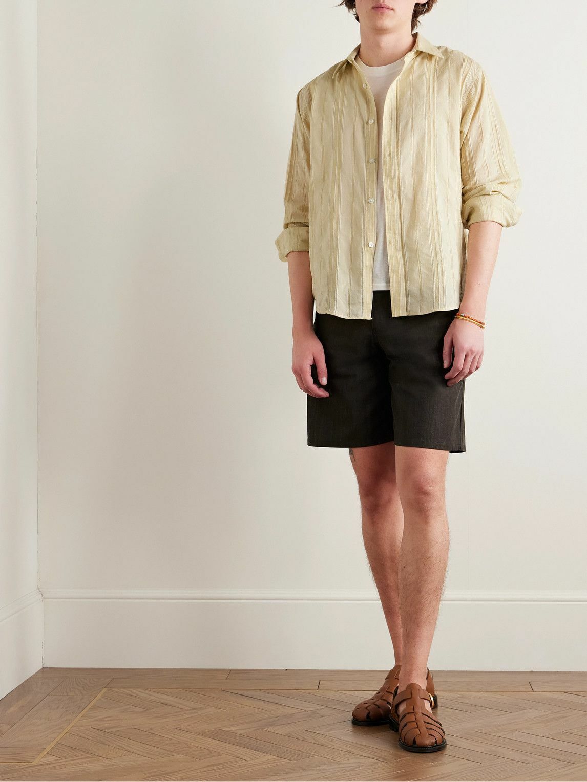 Small Talk - Striped Cotton-Voile Shirt - Green