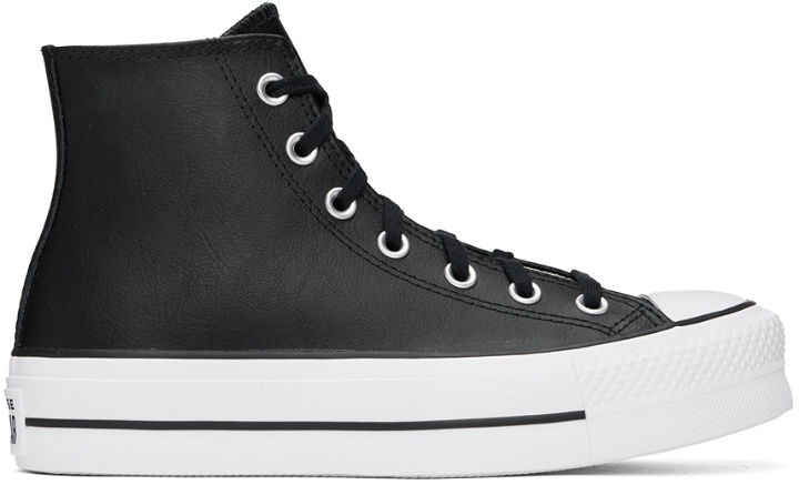 Photo: Converse Black Chuck Taylor All Star Lift Leather Sneakers