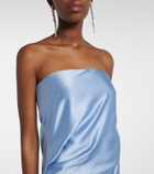 The Sei Draped silk charmeuse bustier gown