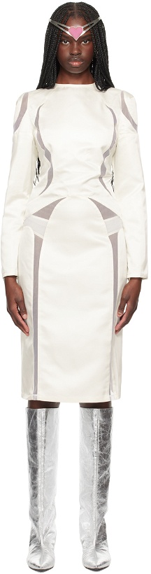 Photo: Ashley Williams SSENSE Exclusive White Paneled Midi Dress