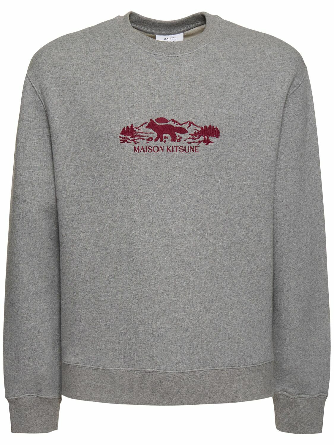 MAISON KITSUNE｜ (OUTDOOR PROFILE FOX COMFORT SWEATSHIRT Green Outdoor Profile Fox Comfort Sweatshirt by Maison