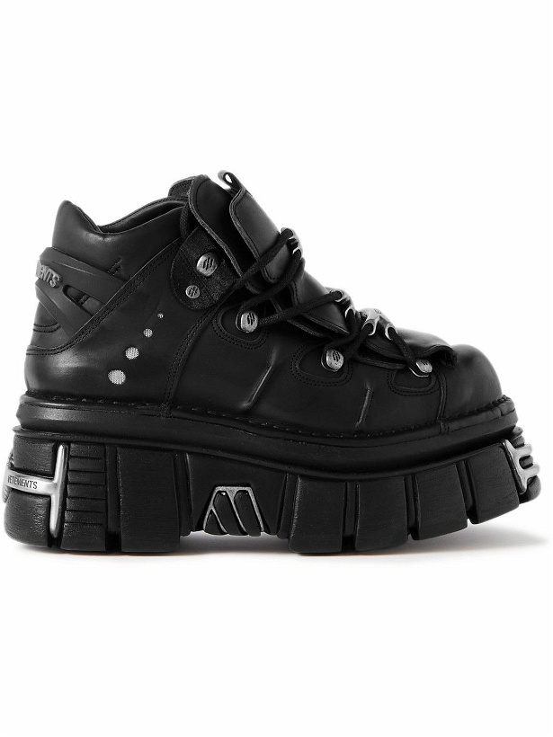 Photo: VETEMENTS - New Rock Embellished Platform Sneakers - Black