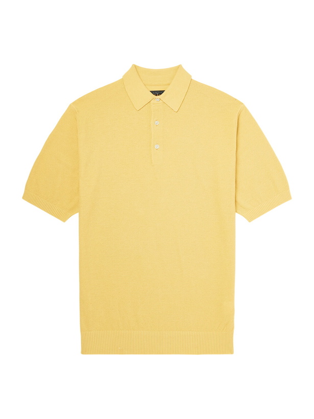 Photo: Beams Plus - Cotton-Blend Piqué Polo Shirt - Yellow