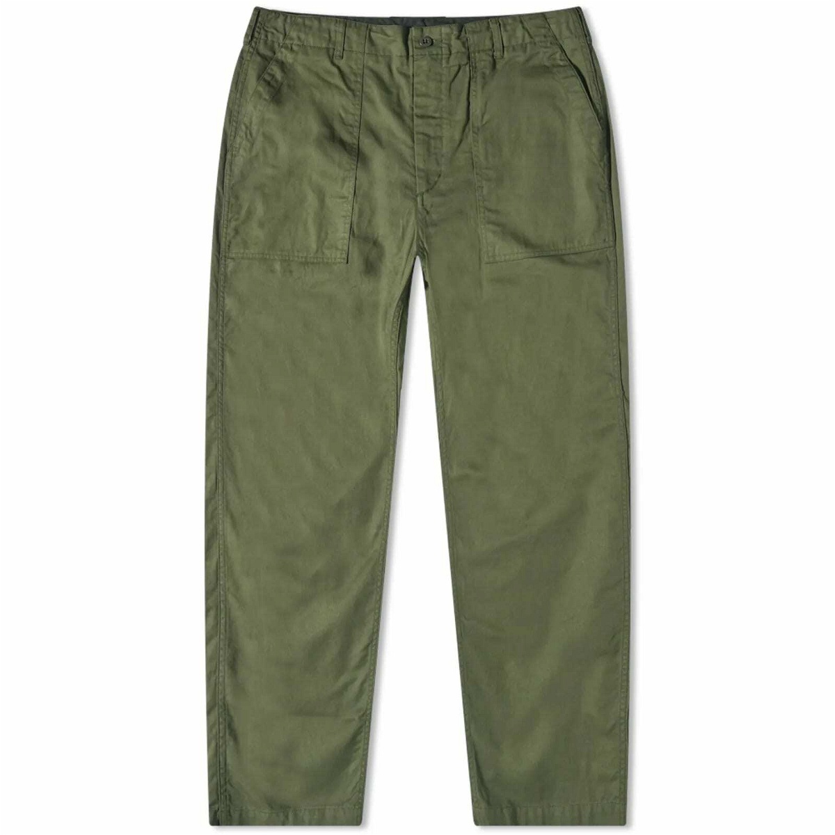 Photo: Engineered Garments Men's Workaday Fatigue Pant in Olive Reverse Sateen