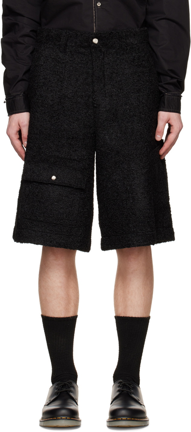 Andersson Bell Black Winter Cargo Shorts