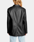 Steve Madden Vegan Leather Boyfriend Blazer in Black