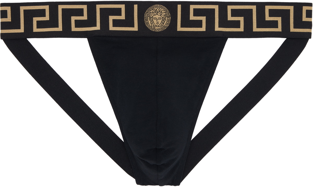 Versace Black Cotton-Jersey Jockstrap