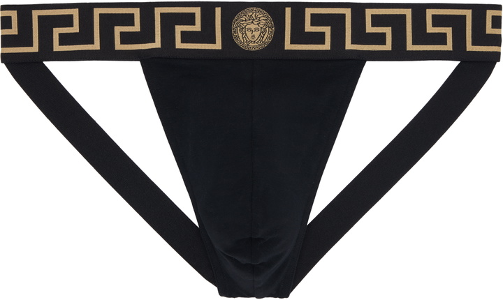 Photo: Versace Black Cotton-Jersey Jockstrap