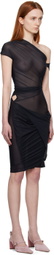 Jade Cropper Black Wrap Midi Dress