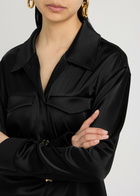 Courrèges Darted Satin Shirt Black