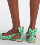 Aquazzura Bow Tie bow-detail checked ballet flats