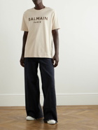 Balmain - Logo-Print Cotton-Jersey T-Shirt - Neutrals