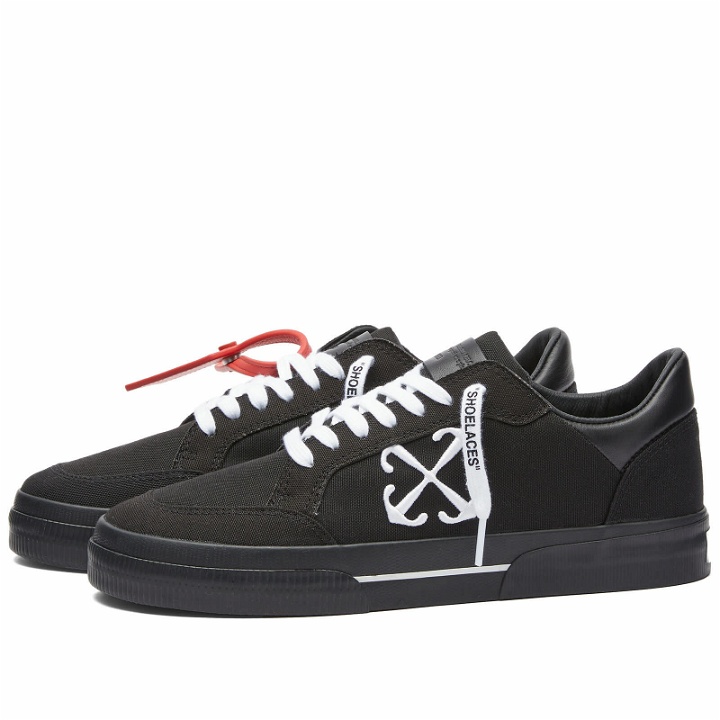 Photo: Off-White Women's New Low Vulcanized Canvas Sneakers in Black
