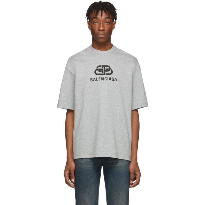 Photo: Balenciaga Grey Vintage BB T-Shirt