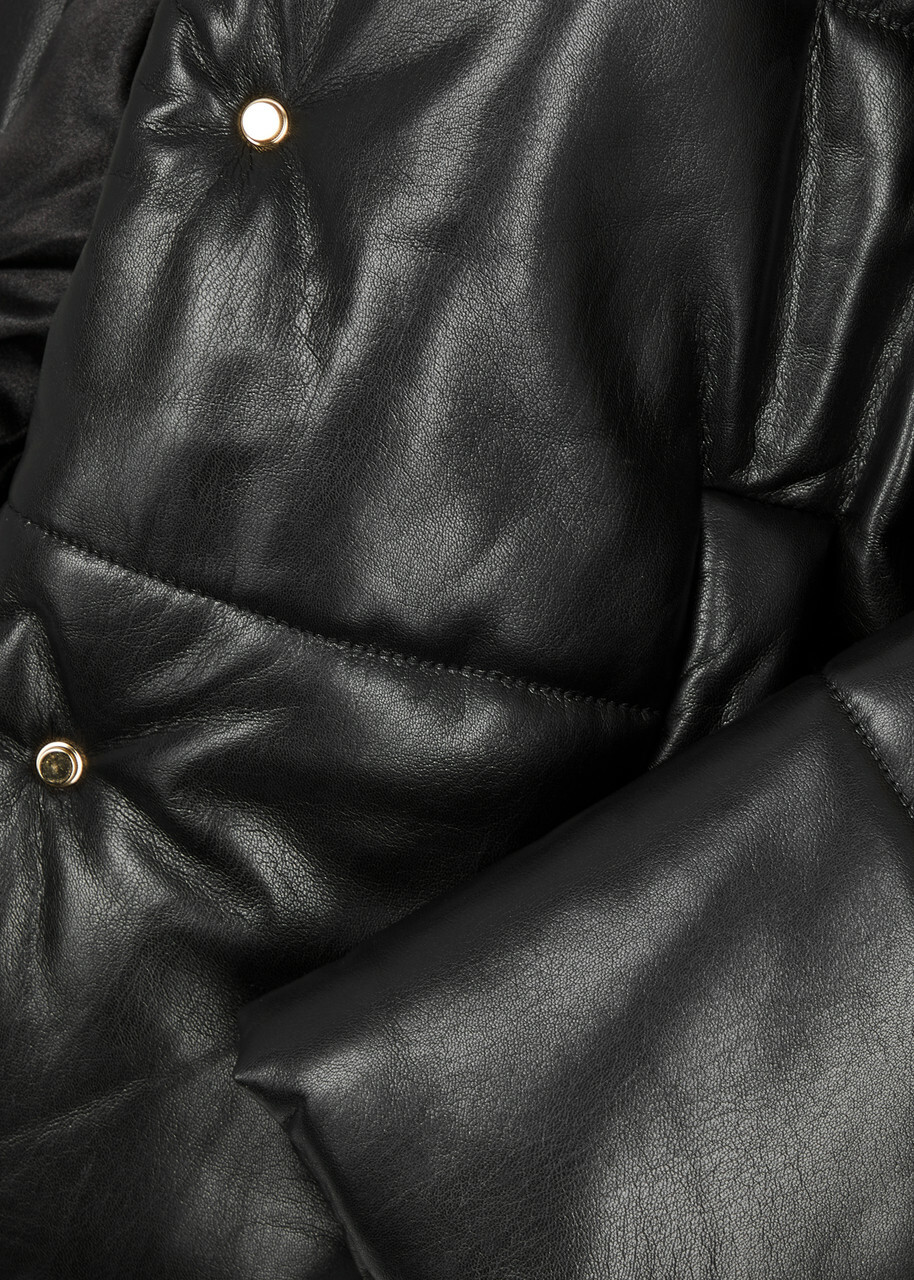 Nanushka Hide Quilted Faux Leather Jacket Black
