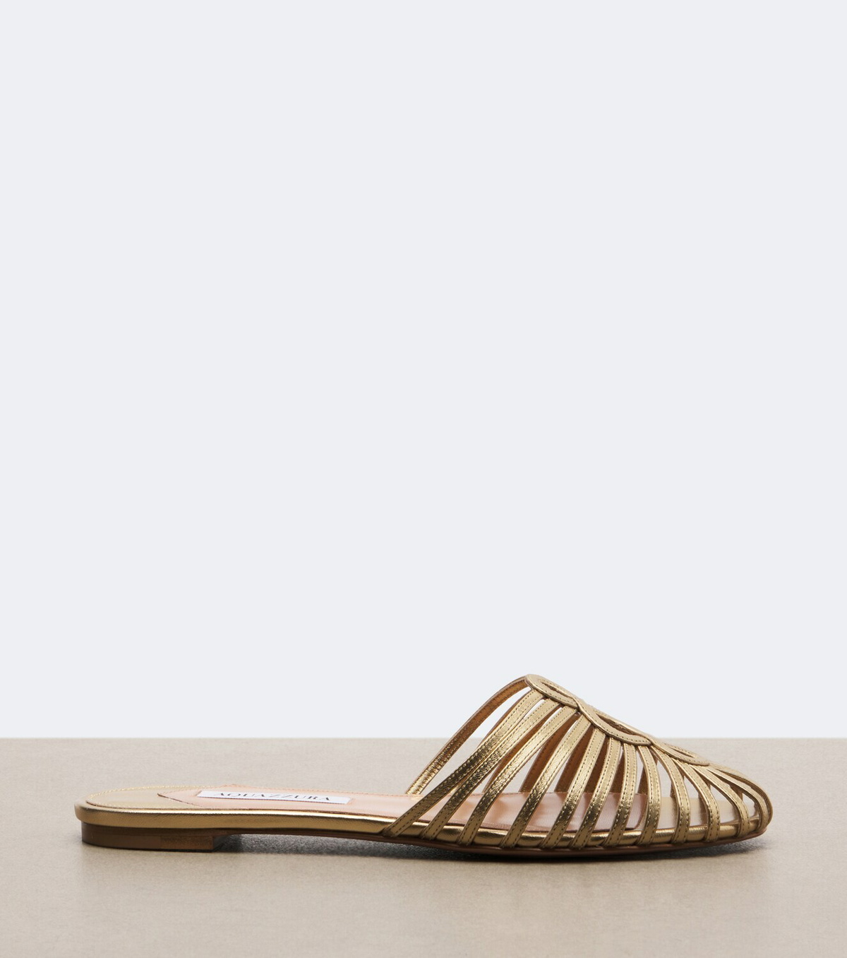 Aquazzura Sweet Surrender metallic leather mules
