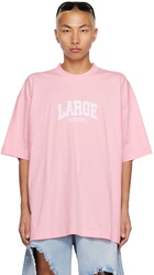 VETEMENTS Pink 'Large' T-Shirt