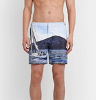 Orlebar Brown - Bulldog Mid-Length Printed Swim Shorts - Blue