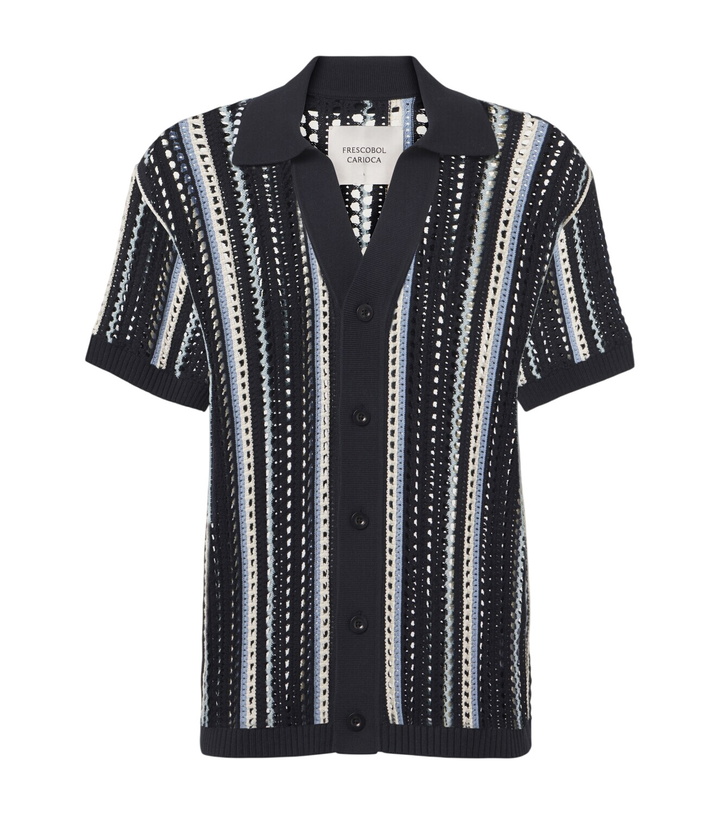 Photo: Frescobol Carioca Pinto crochet striped cotton shirt