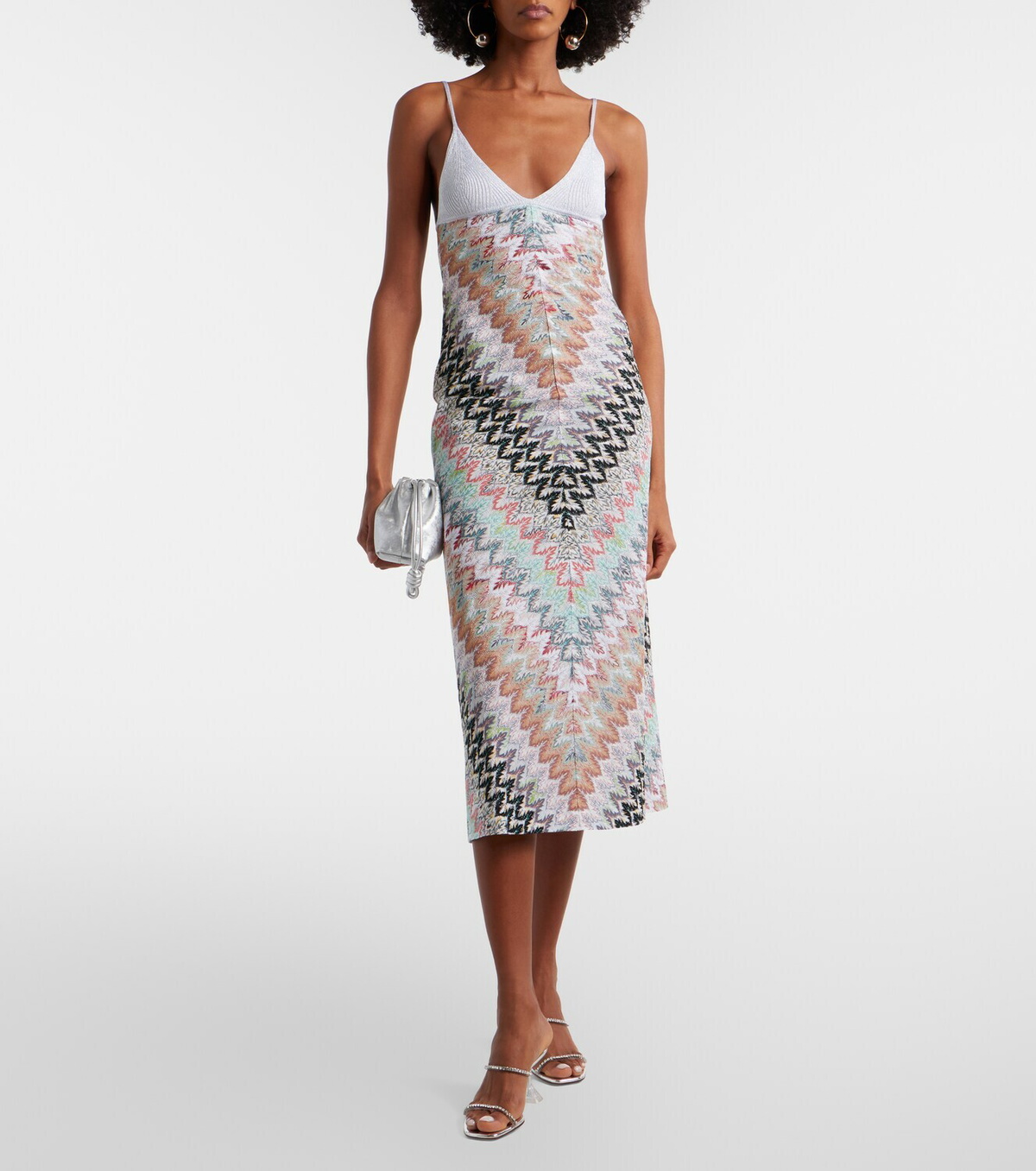 Missoni Zigzag lamé midi dress