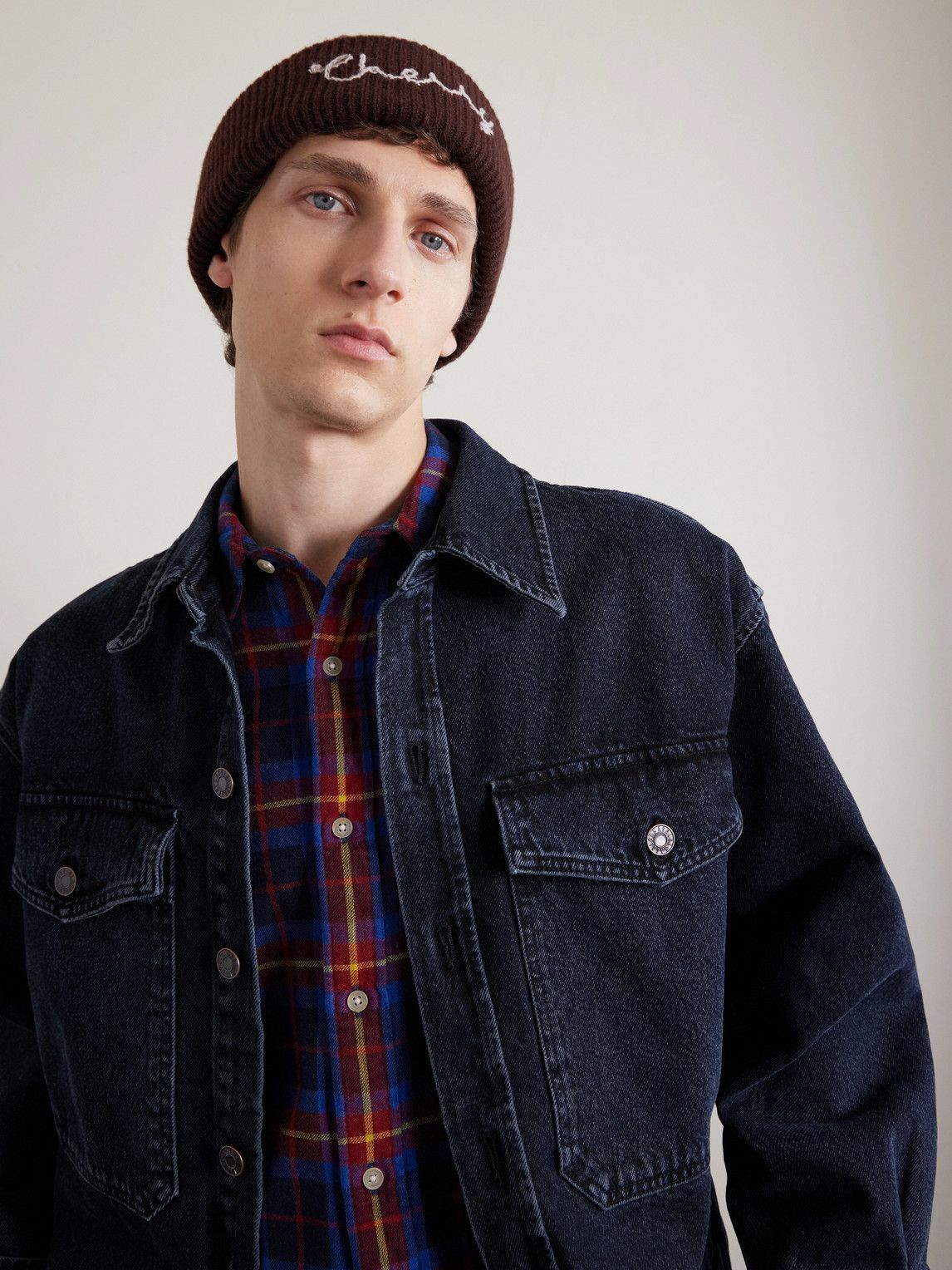 Cherry Los Angeles - Logo-Embroidered Ribbed Cashmere Beanie