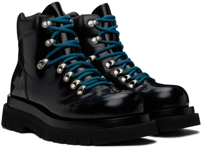 Bottega Veneta Mountain Trekking High Cut Boots Black Blue Bottega Veneta - Lug leather hiking boots Bottega Veneta main image 3