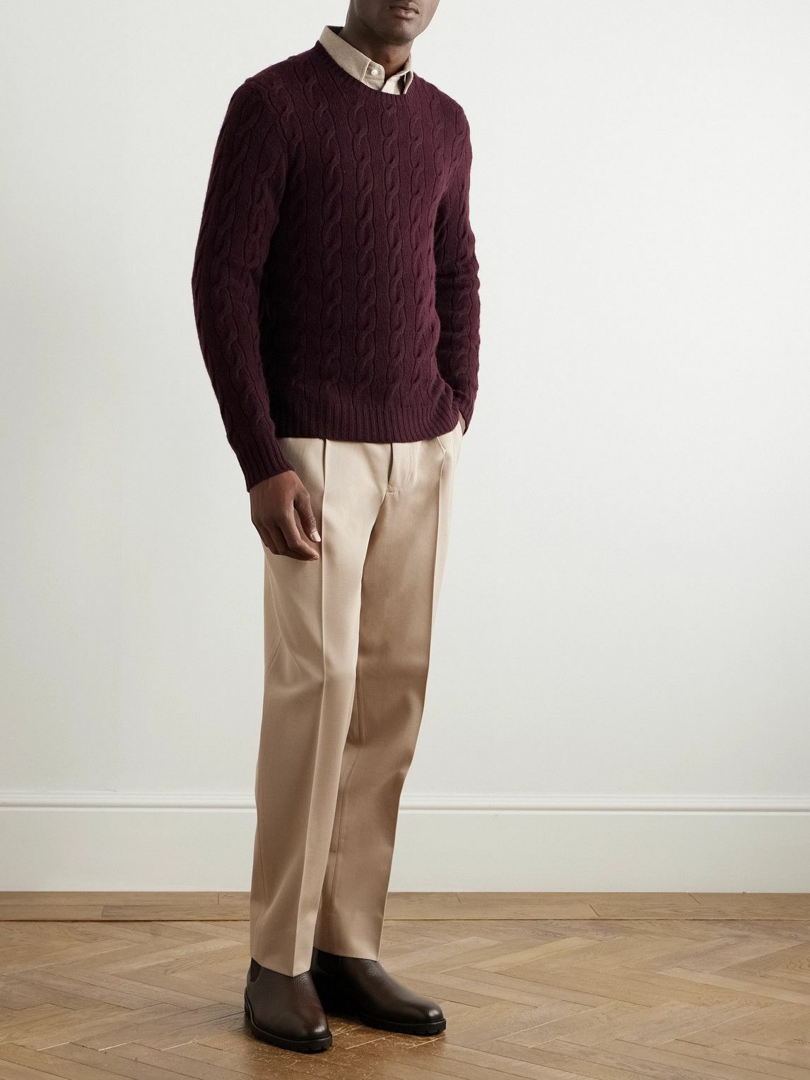 Ralph Lauren Purple label - Slim-Fit Cable-Knit Cashmere Sweater