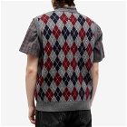 Pop Trading Company Men's Burlington Knitted Vest in Charcoal/Multi