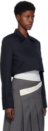 LOW CLASSIC Navy Cropped Jacket