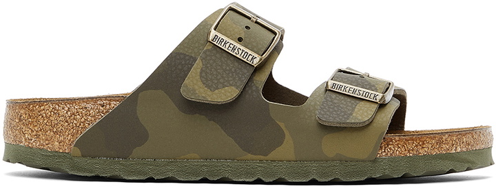 Photo: Birkenstock Khaki Birko-Flor Camo Narrow Arizona Sandals