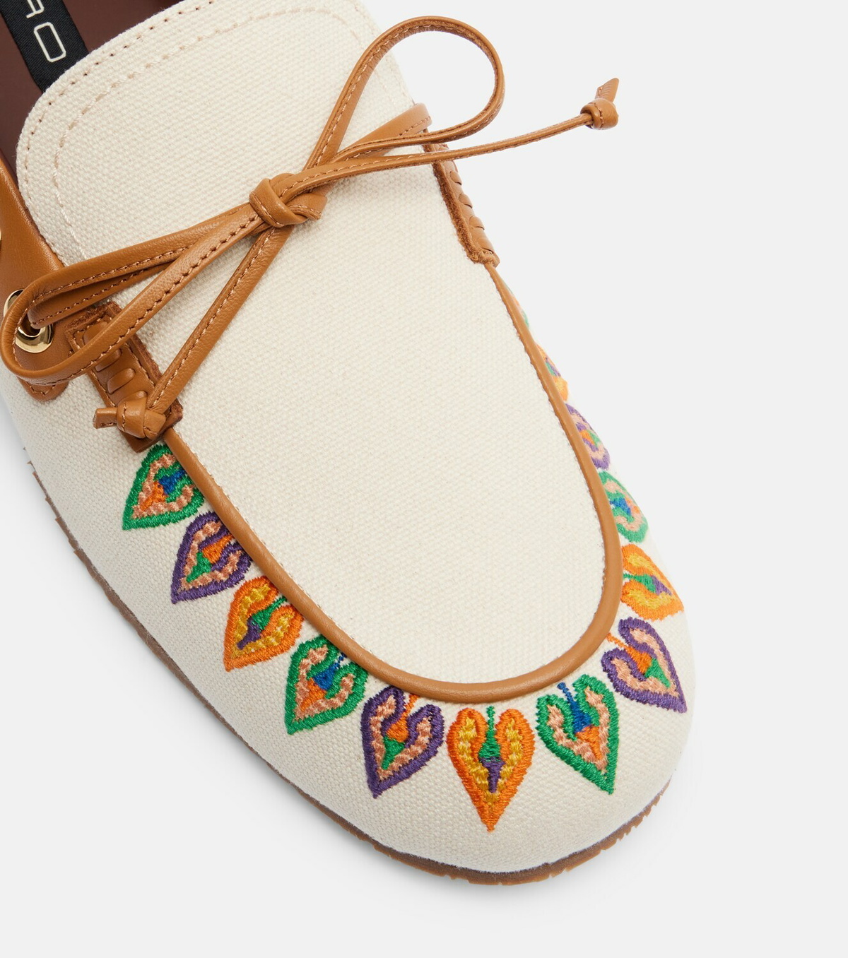 Etro Embroidered canvas boat shoes