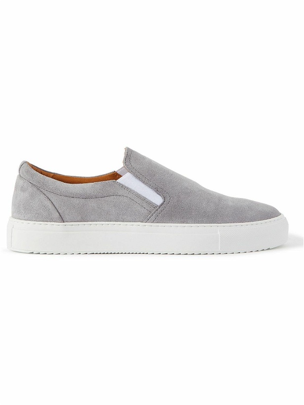 Photo: Mr P. - Regenerated Suede by evolo® Slip-On Sneakers - Purple