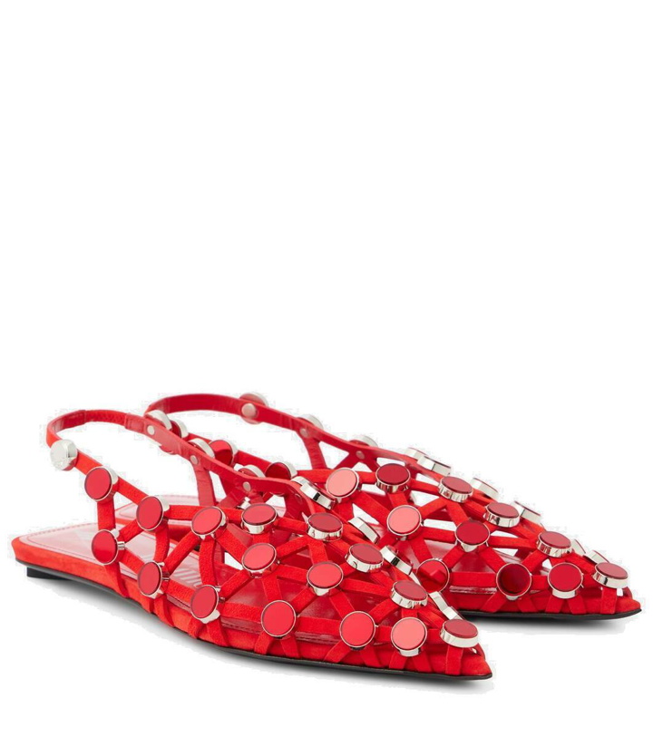 Photo: The Attico Grid studded leather ballet flats