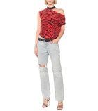 Rta - Axel printed silk off-shoulder top