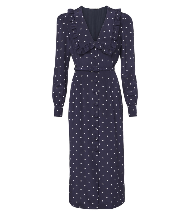 Photo: Alessandra Rich Belted polka-dot silk midi dress