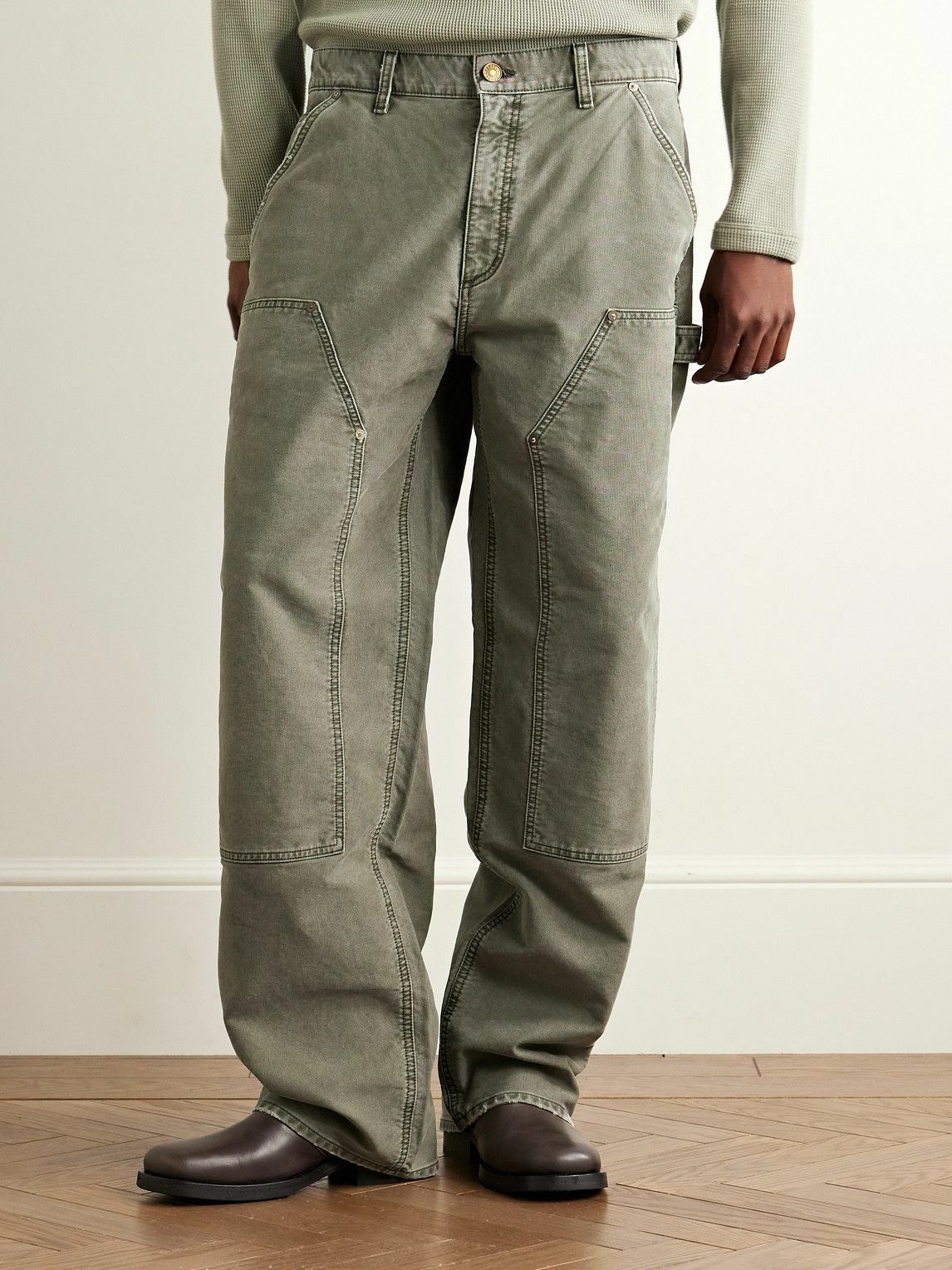 AGOLDE - Layton Straight-Leg Cotton-Canvas Trousers - Gray