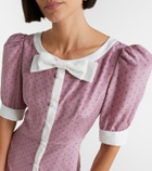 Alessandra Rich Bow-detail polka-dot silk minidress