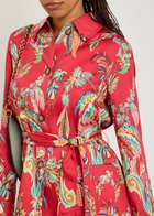 Etro Printed Belted Satin Jacket Multicoloured