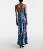 Camilla Animal-print silk slip dress