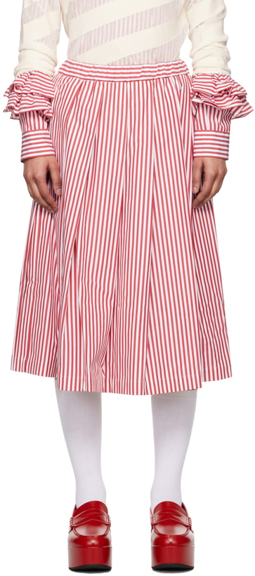 Photo: Comme des Garçons Girl Red & White Striped Midi Skirt