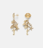 Sydney Evan Multi Sea Life Clam Shell 14kt gold (585/1000) drop earrings with diamonds