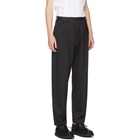 Sulvam Black Wool No Tuck Trousers