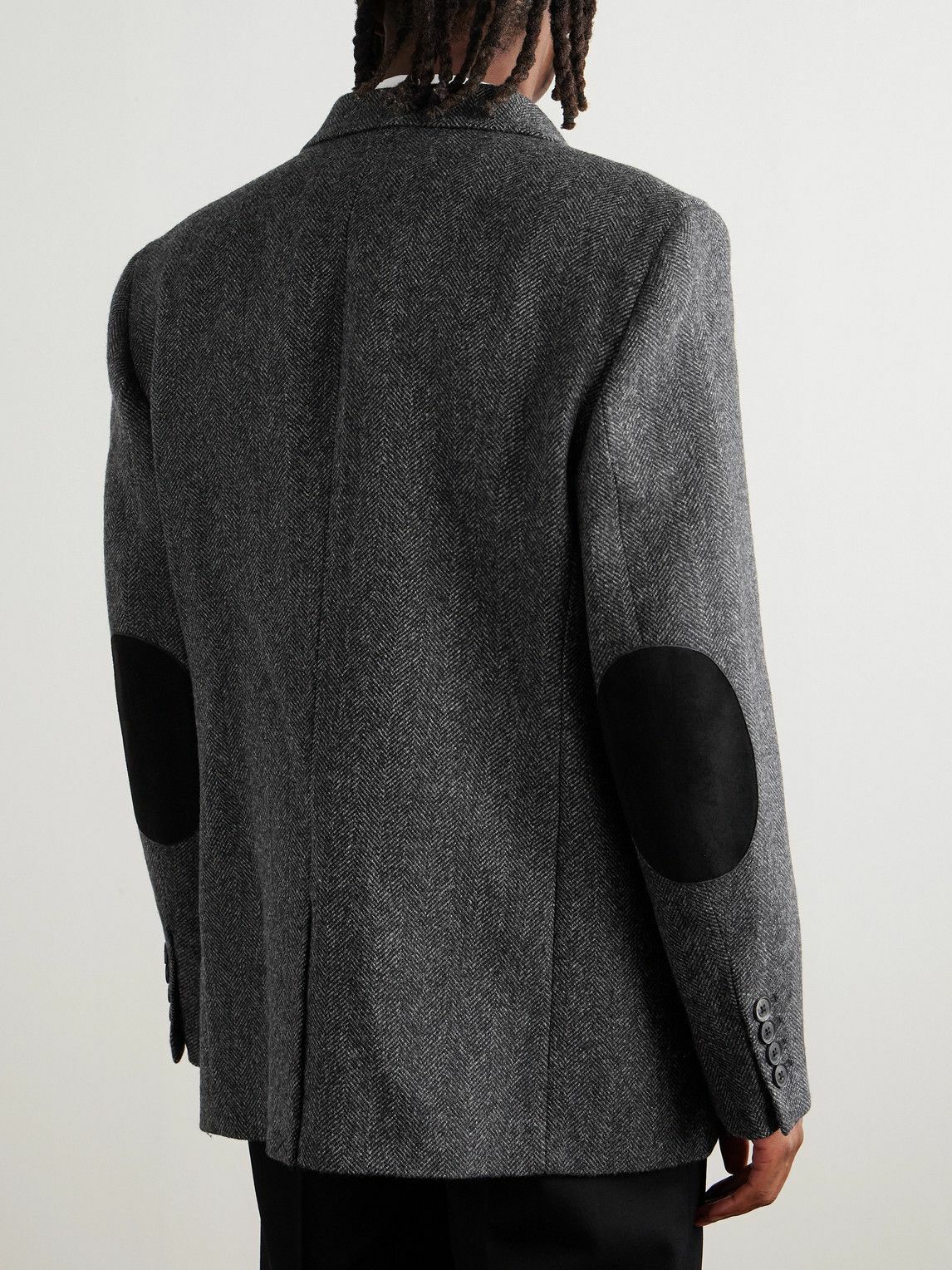 Nili Lotan - Roy Suede-Trimmed Herrinbone Wool Blazer - Unknown