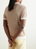 Onia - Johnny Two-Tone Linen Polo Shirt - Brown