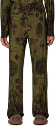 Marine Serre Khaki Geotic Lounge Pants