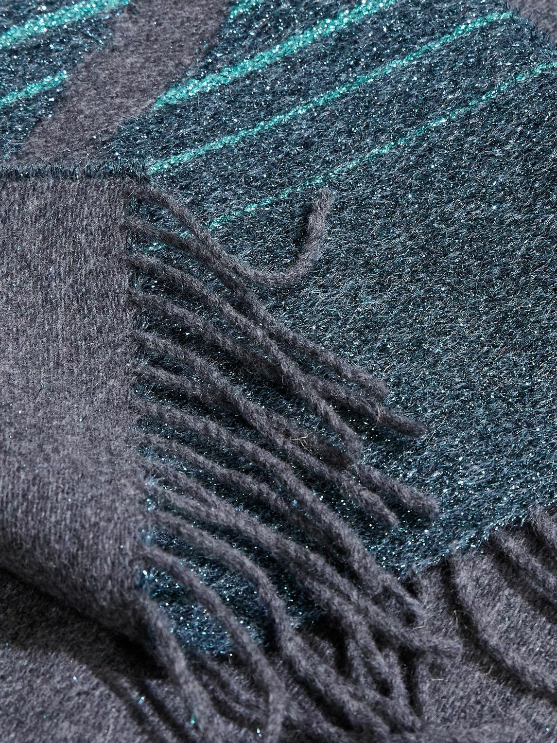 Missoni Home - Moonlight Fringed Metallic Jacquard-Knit Wool-Blend Throw